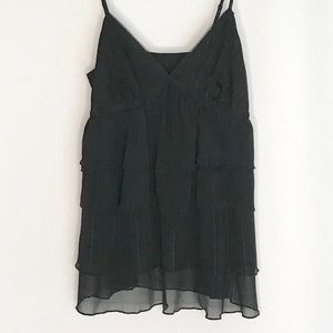 Dressy black tank with ruffles
